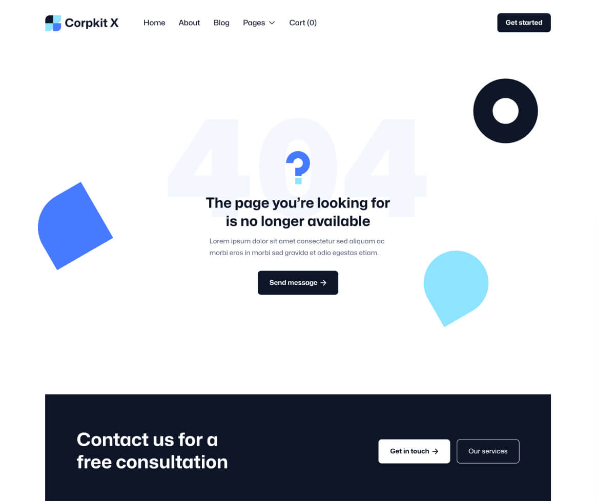 Corpkit X - 404 Page - Consulting Firm Webflow Template