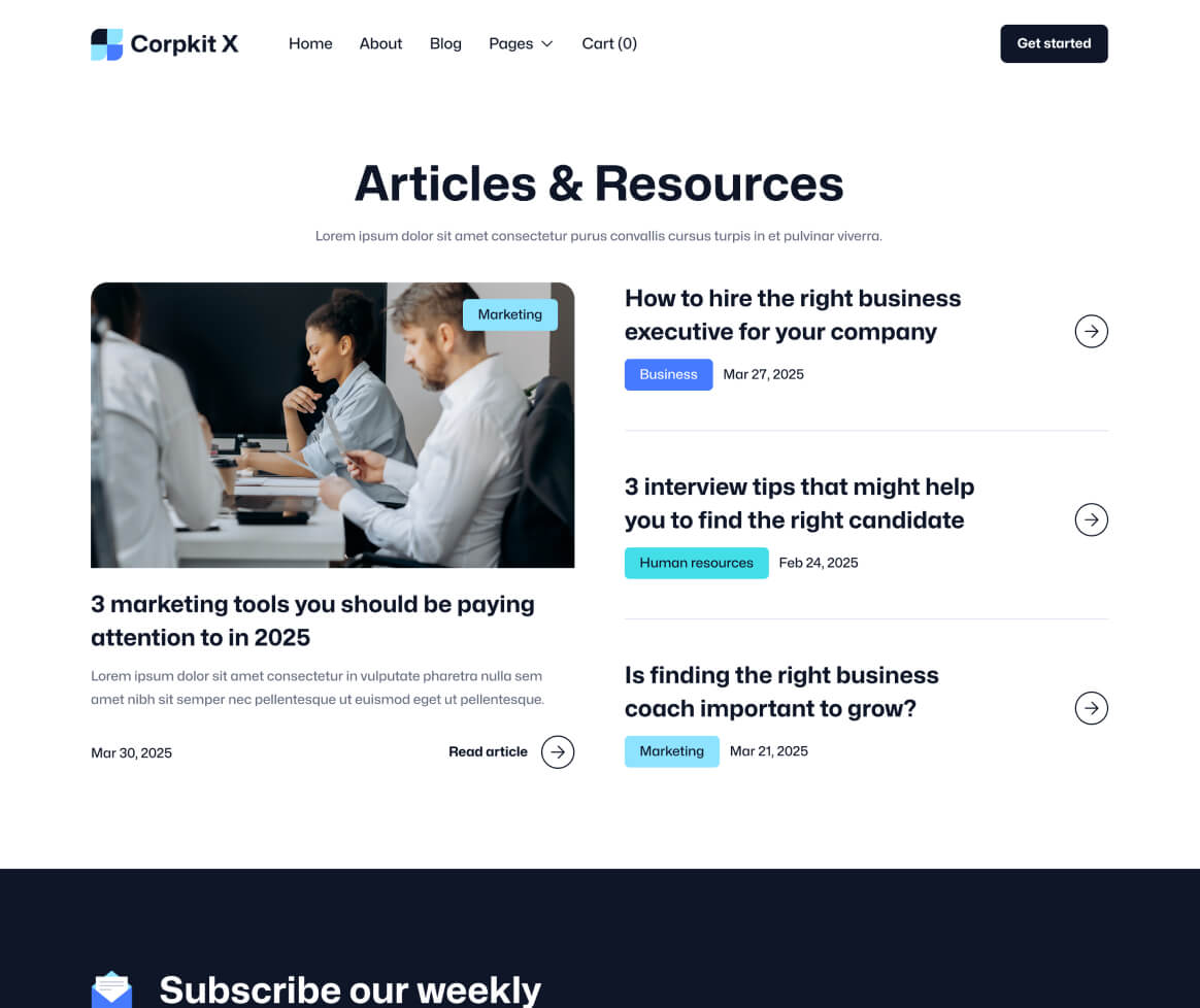 Corpkit X - Blog V1 Page - Consulting Firm Webflow Template