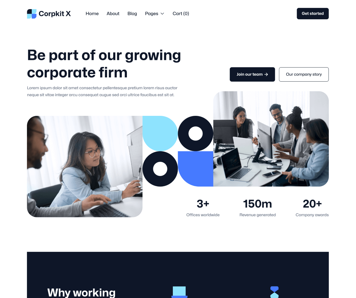 Corpkit X - Careers Page - Consulting Firm Webflow Template