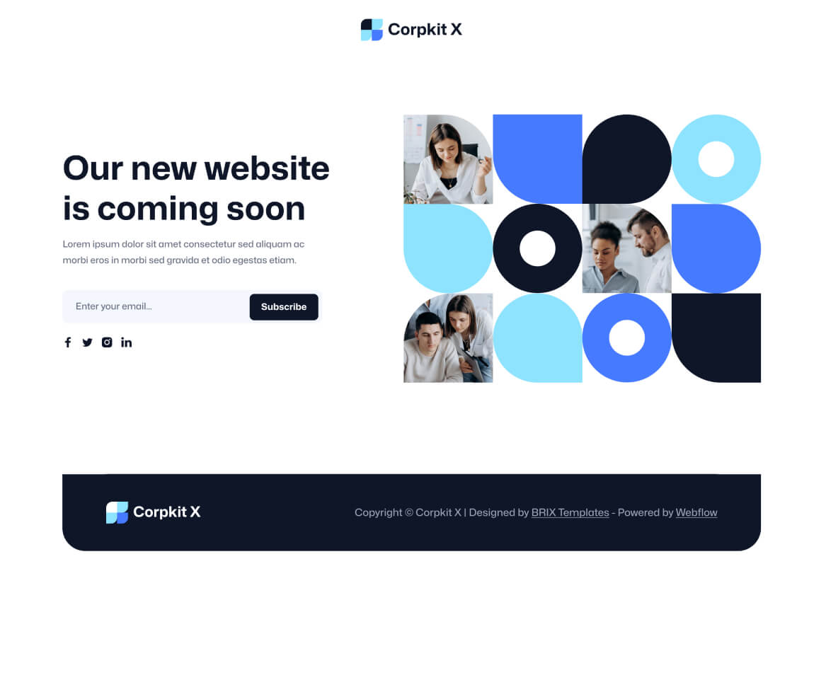 Corpkit X - Coming Soon Page -Consulting Firm Webflow Template