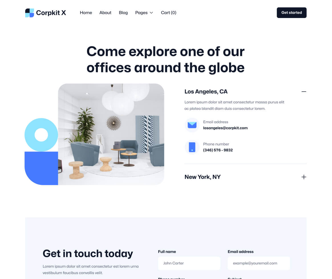 Corpkit X - Contact V3 Page - Consulting Firm Webflow Template