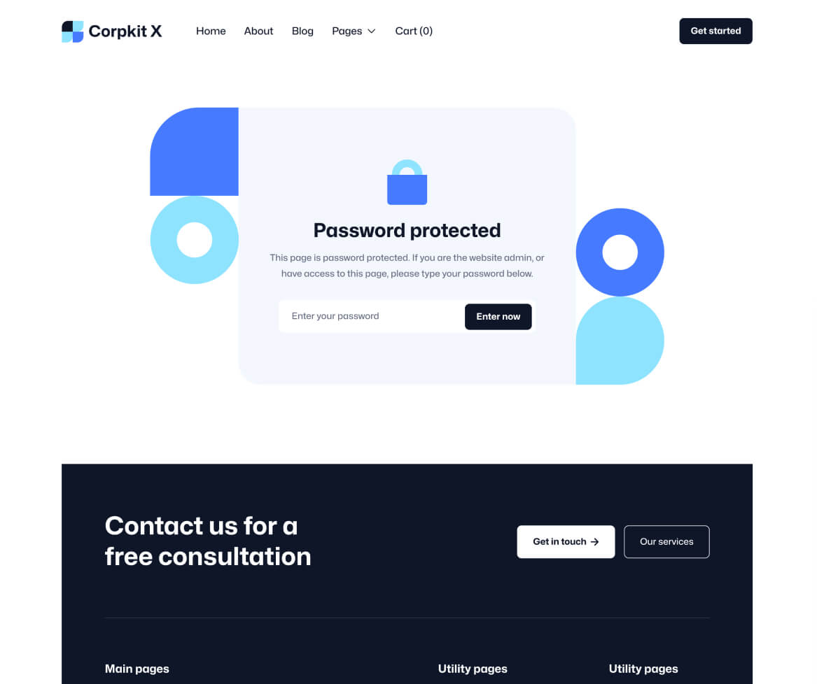 Corpkit X - Password Page - Consulting Firm Webflow Template