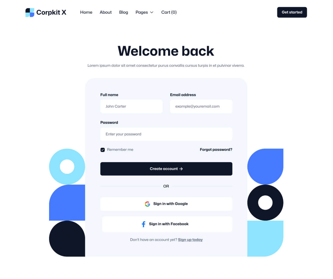 Corpkit X - Sign Up Page - Consulting Firm Webflow Template