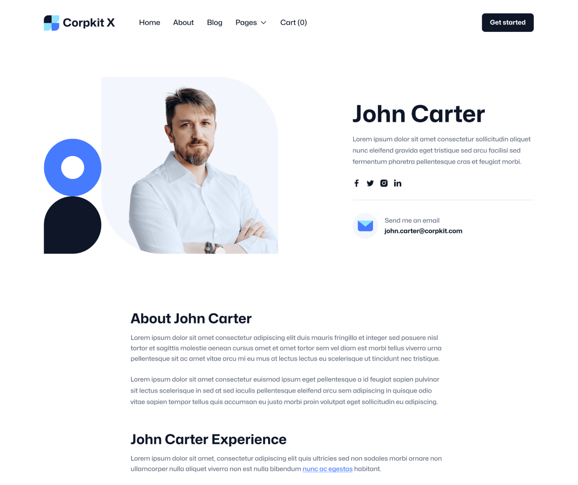 Corpkit X - Team Member Page - Consulting Firm Webflow Template