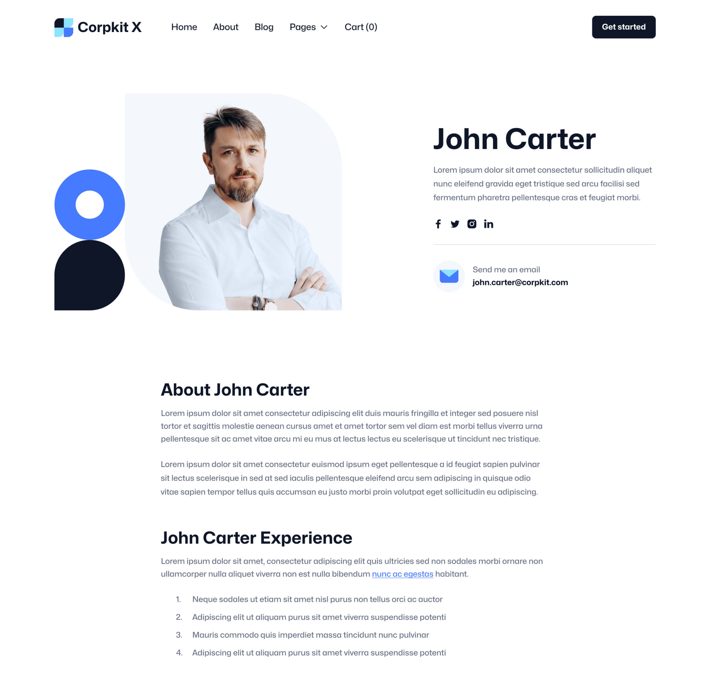 Corpkit X - Team Member Single Page - Consulting Firm Webflow Template